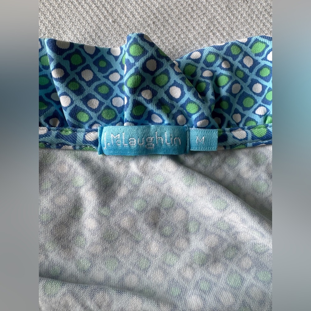 J. Mclaughlin Teal Patterned Blouse - image 4